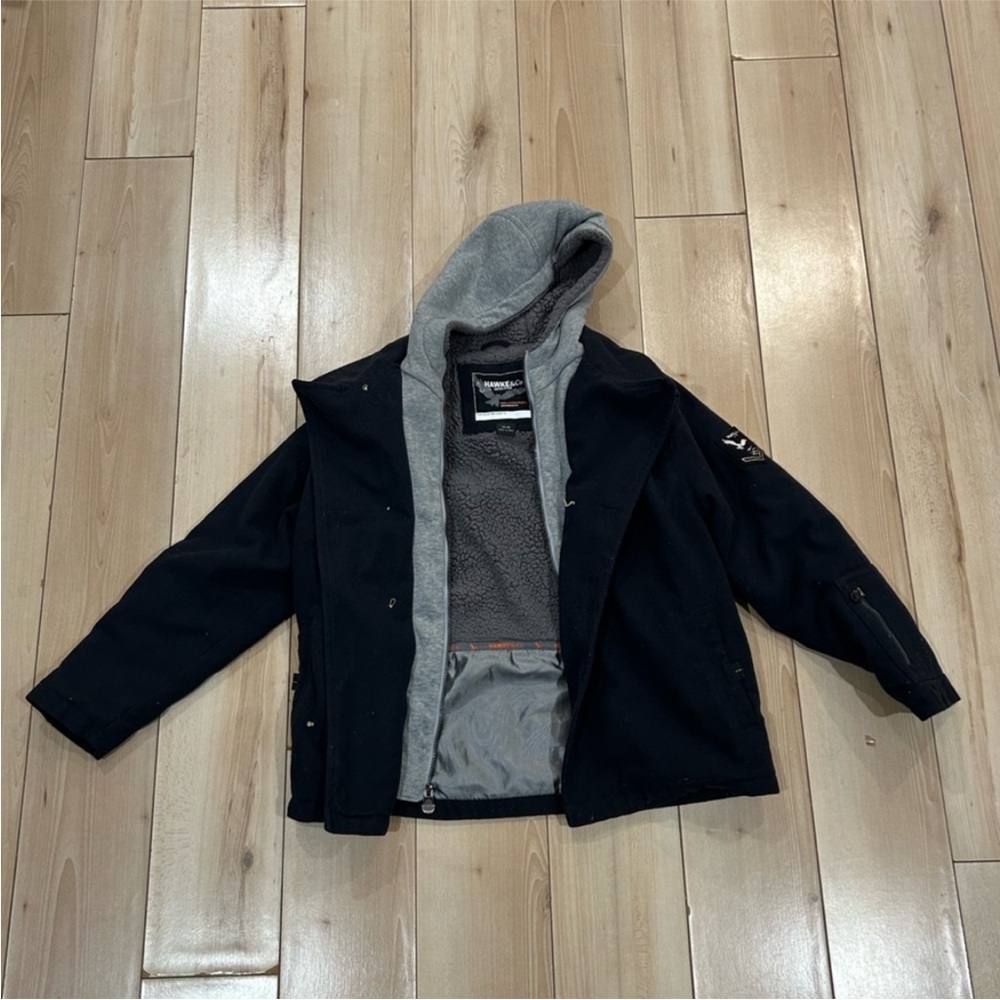 Hawke & Co Black Coat with Gray Hooded Liner